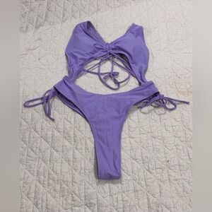 Mermaid Lilac Swimsuit with Cutout Design